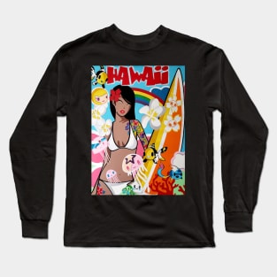 Hawaiian bikini girl fantasy painting Long Sleeve T-Shirt